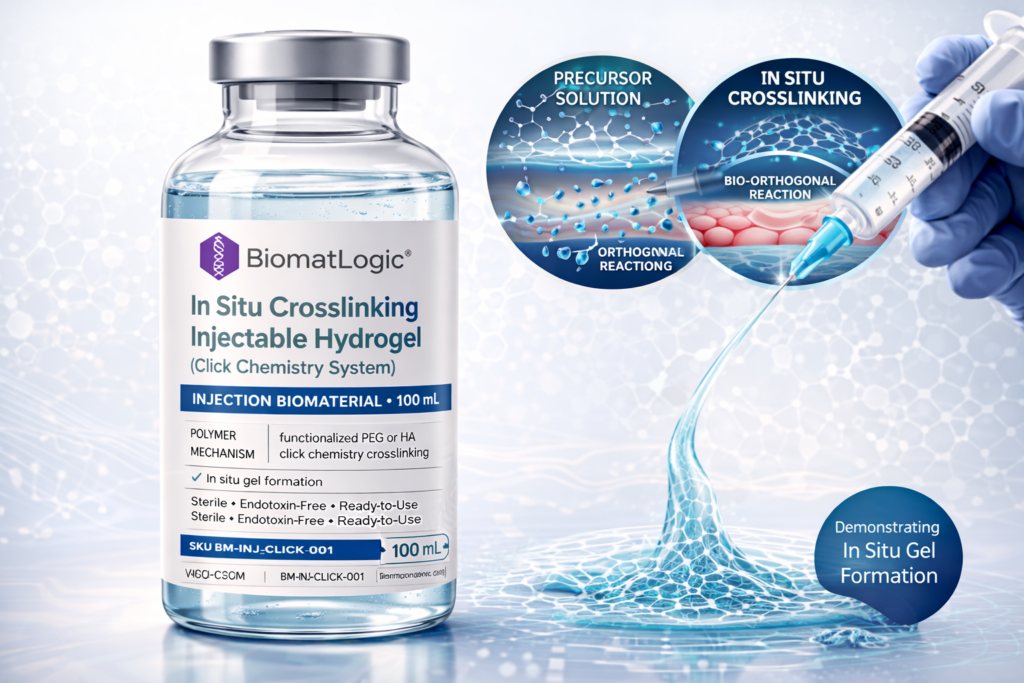 In Situ Crosslinking Injectable Hydrogel (Click Chemistry System), 100 mL