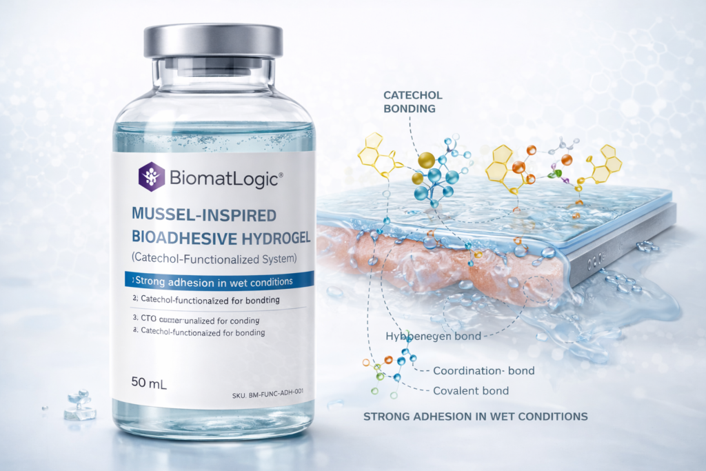 Mussel-Inspired Bioadhesive Hydrogel (Catechol-Functionalized System), 50 mL